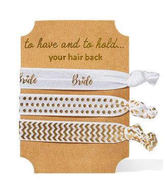 11 Piece Set of Bride and Bride Tribe Hair Ties, Samantha Margaret - A Blissfully Beautiful Boutique