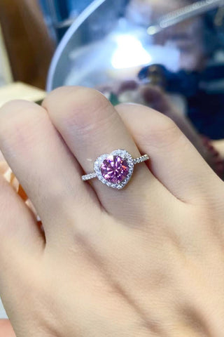 1 Carat Moissanite Heart Ring, Trendsi - A Blissfully Beautiful Boutique
