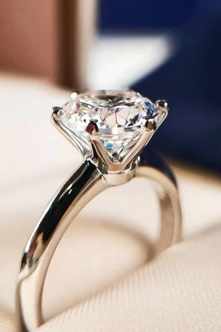925 Sterling Silver 3 Carat Moissanite 6-Prong Ring, Trendsi - A Blissfully Beautiful Boutique