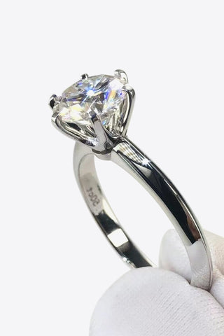 925 Sterling Silver 3 Carat Moissanite 6-Prong Ring, Trendsi - A Blissfully Beautiful Boutique