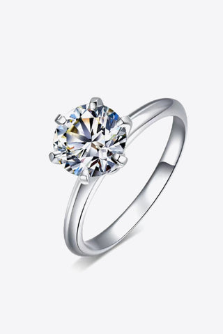 925 Sterling Silver 3 Carat Moissanite 6-Prong Ring, Trendsi - A Blissfully Beautiful Boutique