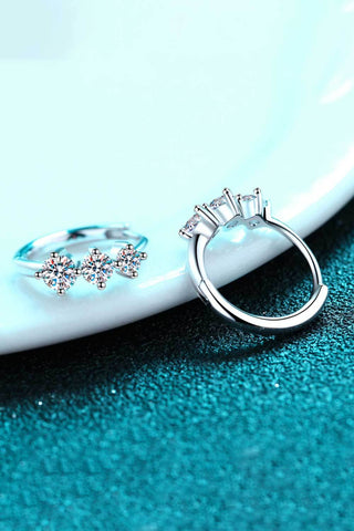 Sterling Silver Moissanite Huggie Earrings, Trendsi - A Blissfully Beautiful Boutique