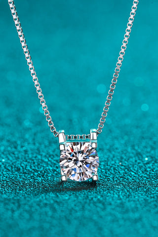 1 Carat Moissanite 925 Sterling Silver Chain Necklace, Trendsi - A Blissfully Beautiful Boutique