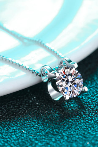 1 Carat Moissanite 925 Sterling Silver Chain Necklace, Trendsi - A Blissfully Beautiful Boutique