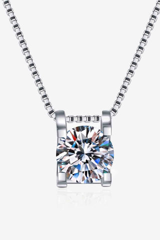 1 Carat Moissanite 925 Sterling Silver Chain Necklace, Trendsi - A Blissfully Beautiful Boutique