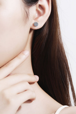 Moissanite Floral-Shaped Stud Earrings, Trendsi - A Blissfully Beautiful Boutique