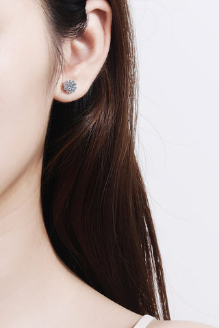 Moissanite Floral-Shaped Stud Earrings, Trendsi - A Blissfully Beautiful Boutique