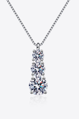 Moissanite Triple-Pendant Necklace, Trendsi - A Blissfully Beautiful Boutique