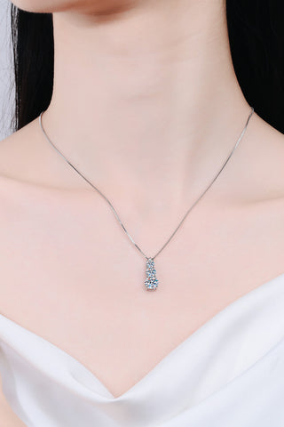 Moissanite Triple-Pendant Necklace, Trendsi - A Blissfully Beautiful Boutique