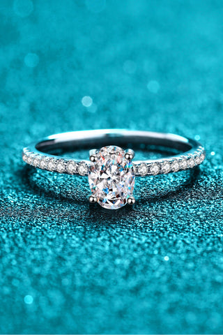 925 Sterling Silver Inlaid 1 Carat Moissanite Ring, Trendsi - A Blissfully Beautiful Boutique