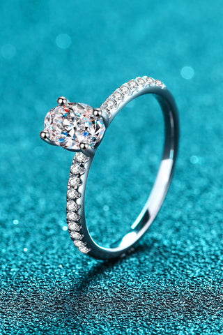 925 Sterling Silver Inlaid 1 Carat Moissanite Ring, Trendsi - A Blissfully Beautiful Boutique