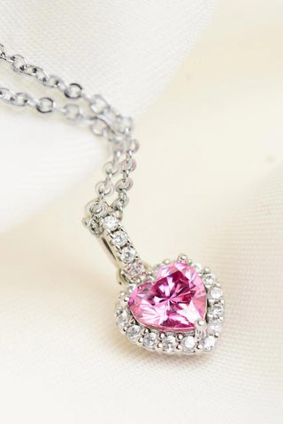 1 Carat Moissanite Heart Pendant Necklace, Trendsi - A Blissfully Beautiful Boutique