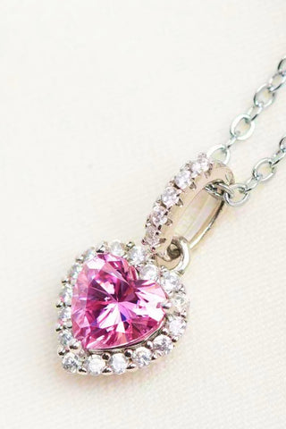 1 Carat Moissanite Heart Pendant Necklace, Trendsi - A Blissfully Beautiful Boutique