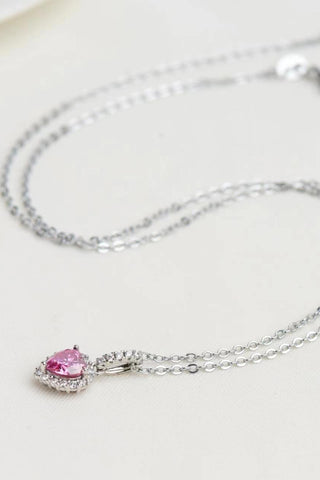1 Carat Moissanite Heart Pendant Necklace, Trendsi - A Blissfully Beautiful Boutique