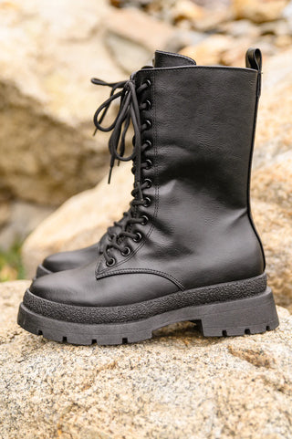 Fresh Feels Combat Boots In Black, Ave Shops - A Blissfully Beautiful Boutique