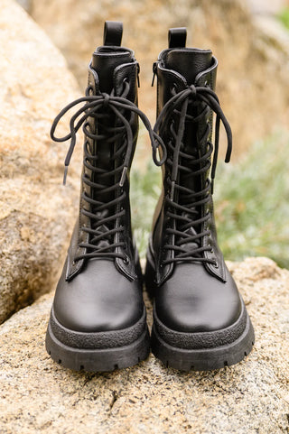 Fresh Feels Combat Boots In Black, Ave Shops - A Blissfully Beautiful Boutique