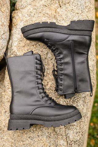 Fresh Feels Combat Boots In Black, Ave Shops - A Blissfully Beautiful Boutique