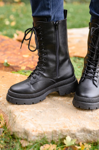 Fresh Feels Combat Boots In Black, Ave Shops - A Blissfully Beautiful Boutique