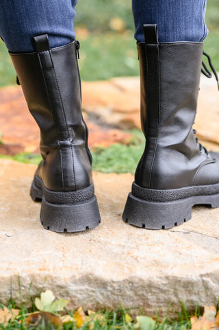 Fresh Feels Combat Boots In Black, Ave Shops - A Blissfully Beautiful Boutique