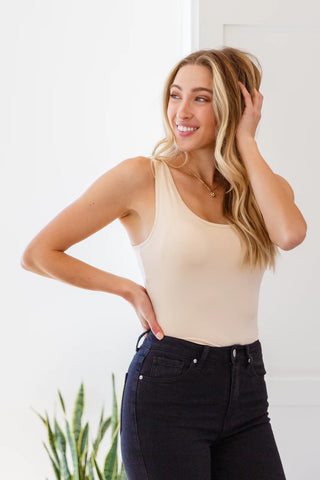 Keep Me Around Bodysuit in Beige, Ave Shops - A Blissfully Beautiful Boutique