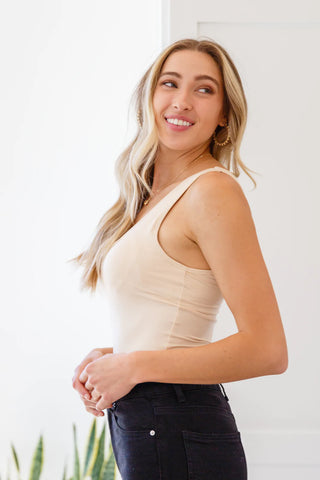 Keep Me Around Bodysuit in Beige, Ave Shops - A Blissfully Beautiful Boutique