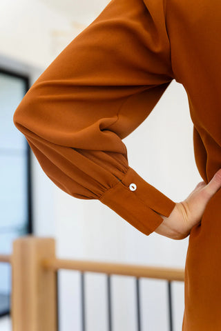 Enjoy This Moment V Neck Blouse In Toffee, Ave Shops - A Blissfully Beautiful Boutique