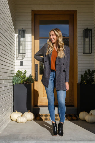 Enjoy This Moment V Neck Blouse In Toffee, Ave Shops - A Blissfully Beautiful Boutique