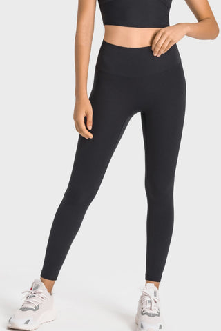 High-Rise Wide Waistband Yoga Leggings, Trendsi - A Blissfully Beautiful Boutique