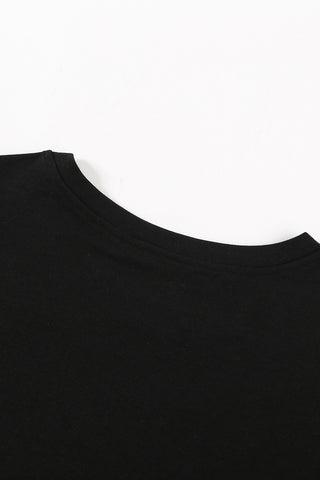 Color Block Side Slit Round Neck T-Shirt, Trendsi - A Blissfully Beautiful Boutique