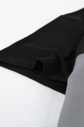 Color Block Side Slit Round Neck T-Shirt, Trendsi - A Blissfully Beautiful Boutique