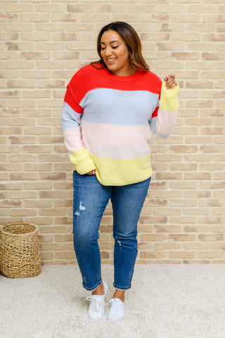 Bright Striped Knit Sweater, Ave Shops - A Blissfully Beautiful Boutique