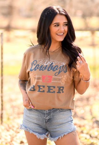 Cowboys & Beer Tee, P&PD Wholesale - A Blissfully Beautiful Boutique