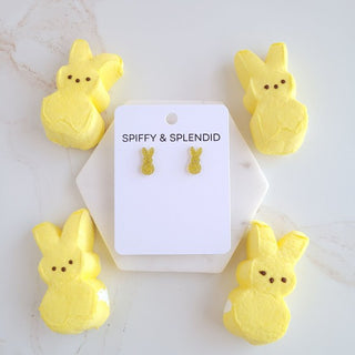 Glitter Bunny Studs - Yellow, Spiffy & Splendid - A Blissfully Beautiful Boutique
