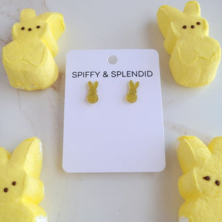 Glitter Bunny Studs - Yellow, Spiffy & Splendid - A Blissfully Beautiful Boutique