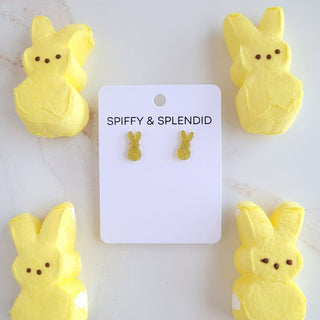 Glitter Bunny Studs - Yellow, Spiffy & Splendid - A Blissfully Beautiful Boutique