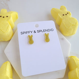 Glitter Bunny Studs - Yellow, Spiffy & Splendid - A Blissfully Beautiful Boutique