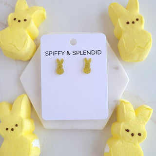 Glitter Bunny Studs - Yellow, Spiffy & Splendid - A Blissfully Beautiful Boutique