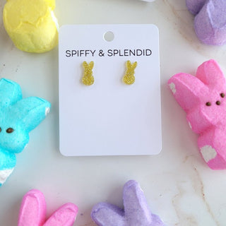 Glitter Bunny Studs - Yellow, Spiffy & Splendid - A Blissfully Beautiful Boutique