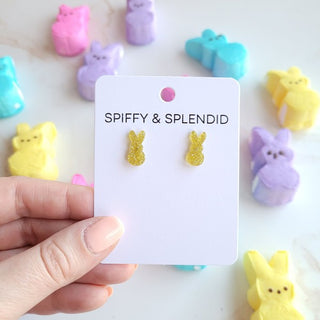 Glitter Bunny Studs - Yellow, Spiffy & Splendid - A Blissfully Beautiful Boutique