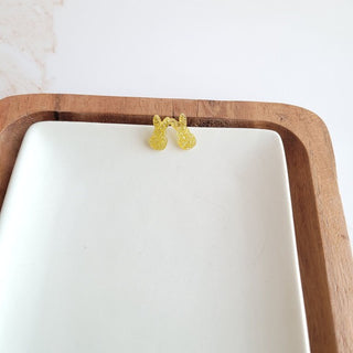 Glitter Bunny Studs - Yellow, Spiffy & Splendid - A Blissfully Beautiful Boutique