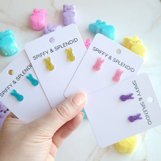 Glitter Bunny Studs - Yellow, Spiffy & Splendid - A Blissfully Beautiful Boutique
