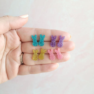 Glitter Bunny Studs - Yellow, Spiffy & Splendid - A Blissfully Beautiful Boutique