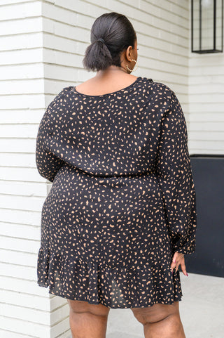 Make Your Happiness Long Sleeve Dress in Black, Ave Shops - A Blissfully Beautiful Boutique