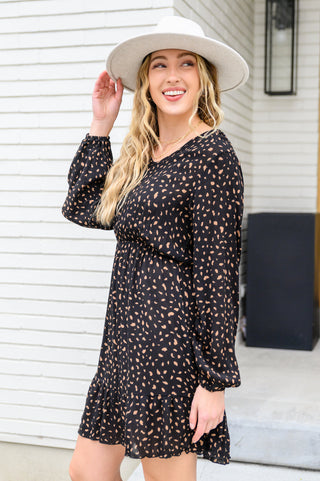Make Your Happiness Long Sleeve Dress in Black, Ave Shops - A Blissfully Beautiful Boutique