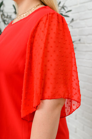 Best Of My Love Short Sleeve Blouse In Red, Ave Shops - A Blissfully Beautiful Boutique