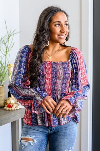 Afternoon Tea Smocked Long Sleeve Blouse, Ave Shops - A Blissfully Beautiful Boutique