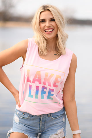 Lake Life Rainbow Tank/Tee, P&PD Wholesale - A Blissfully Beautiful Boutique