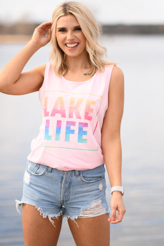 Lake Life Rainbow Tank/Tee, P&PD Wholesale - A Blissfully Beautiful Boutique