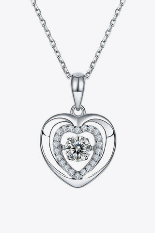 Moissanite Heart Pendant Necklace, Trendsi - A Blissfully Beautiful Boutique