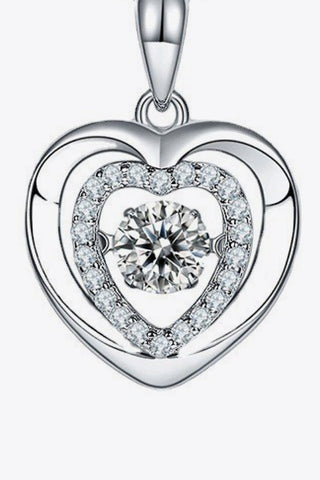 Moissanite Heart Pendant Necklace, Trendsi - A Blissfully Beautiful Boutique